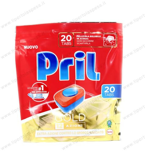 Pril Gold Tabs 10 Azioni, Detersivo per Lavastoviglie, Pulisce a Fondo Anche i Residui Ostinati, Confezione da 65 Tabs