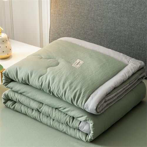 Odot Quilted Bedspreads Single Double Super King Size, Quilted Bed Throws Soft Lightweight Reversible Quilted Coverlets Comforter Sofa Bed Cover for All Season - Solid Color (150x200cm,Green)
