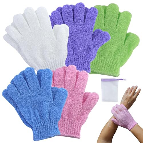 10 Stück Bonbonfarbe Peelinghandschuh, Peeling-Handschuhe Exfoliating Gloves für Körper und Gesicht Massage Handschuh Peeling Waschhandschuhe für Frauen Dusche Spa Massage