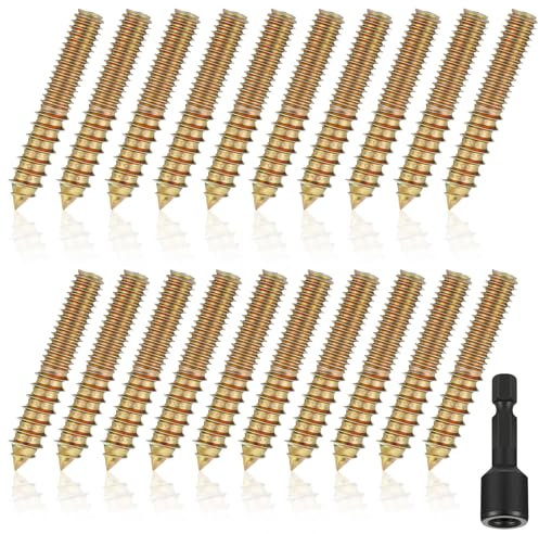 Hicarer 20 Pack 3/8-16 x 3 Inch Hanger Bolts with Driver Bit