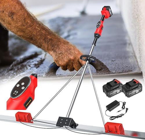 Hrxllb Kit vibrante per massetto in calcestruzzo a batteria, strumenti per la lavorazione del calcestruzzo con bordo da 150/180/200 cm, macchina elettrica senza fili per massetto e cemento (1,8 m)