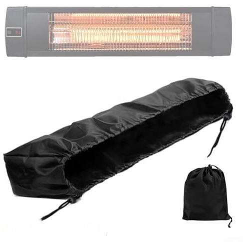 Cubierta para calentador de patio montado en la pared al aire libre, tela Oxford 420D impermeable con diseño a prueba de polvo y resistente al viento, doble cordón para un ajuste seguro (600D)