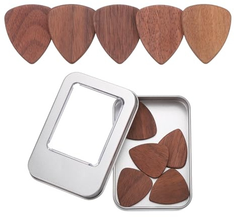 QUARKZMAN 10 Pcs Púa De Guitarra De Madera 2.5mm Marrón Rojizo