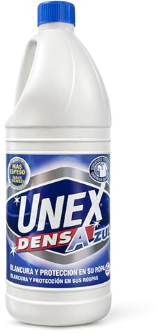 Lejía Densa Azul, ideal para blanquear y desodorizar ropa y superficies del hogar como suelos, azulejos, baños y cocinas, evitando salpicaduras y desinfectando a fondo, Contiene 1 botella de 2 Litros