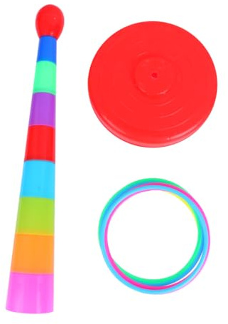 Gatuida Jeu de Lancer D’Anneaux Colorés 18 Pièces pour Garçon et Filles Jeu Parent-garçon et Filles Intérieur et Extérieur Anneaux en Plastique Multicolores Exercice Couleur Aléatoire