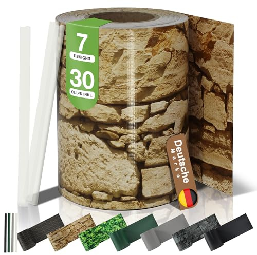 BooGardi Strisce di protezione per la privacy in PVC, 19 cm x 35 m, 2 rotoli, 450 g/m², con 30 clip, per recinzione a doppia asta e recinzione, coprente e resistente alle intemperie