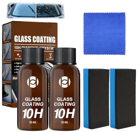 2 Pezzi Idrorepellente Vetri Auto,Alta Efficienza Anti-Rain Glass Sealant,Con Effetto Loto Nano Glass Coating,Idrorepellente,Antisporco,Visione Chiara
