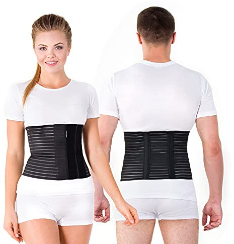 TOROS-GROUP Atmungsaktiv Postpartum Gürtel/Postoperative Binder Bauch Band Elastische 24 cm Medium Schwarz 81-90 cm