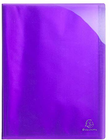 Exacompta - Réf. 85876E - 1 Protège-documents Iderama - 40 pochettes cristal lisse - 80 vues - pour A4 - dim 24 x 32 cm - couverture en polypro semi-rigide - couleur violet