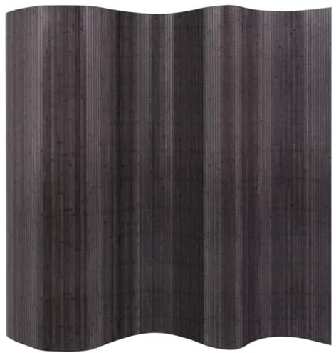 vidaXL Raumteiler Paravent Trennwand Umkleide Dekowand Sichtschutz Spanische Wand Schlafzimmer Bambus Vlies-Rückseite Grau 250x165cm