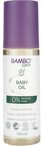 Bambo Nature Baby Oil 145 ml | Mehrzweck-Körperöl für Neugeborene, Babys und Familien | Babyöl zum Baden, Massieren und bei Milchschorf | Zertifizierte Bio-Babypflege für trockene Haut