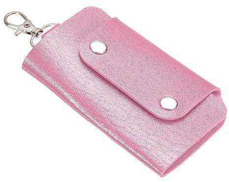 PATIKIL Chiave Custodia Copertura, PU Pelle Portachiavi Portachiavi Chiave Custodia con 6 Portachiavi per Chiave Appeso, Rosa