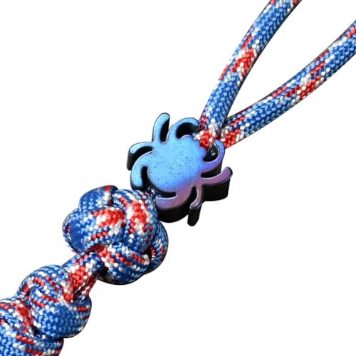 Cordones de Paracord de Titanio: Paracord 550 | Cordón EDC TC4 con Cuentas de Cuchillo en Forma de Araña para Llavero, Bricolaje con Cuerda de Paracord