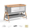 Joyeuse Planet - Lit Berceau Cododo Bebe, Dormir Ensemble en Toute Sécurité, Matelas en Fibre Coco, Table à Langer, Facile à Assembler et à Plier, Lit d'enfant Portable pour Nouveau-né (Woody)