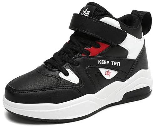 HSNA Basketball-Schuhe für Kinder Turnschuhe Jungen Sneaker Mädchen (Schwarz 39 EU)