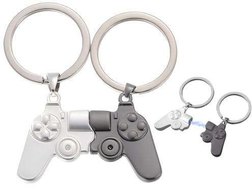 NJCXOLA 2 Stück Paare Schlüsselanhänger, Gamepad Schlüsselanhänger, Gamer Paare Schlüsselanhänger, Freundschaft Geschenke, für Ihn Sie Freund Freundin, Geschenk für Valentinstag Geburtstag Jahrestag