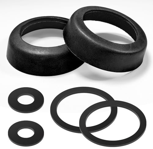 Bellanova 2 Sets de Manguitos de Pistón para Bomba Tipo 75, Kit O anillo sello y de Juntas de Cuero para Manija Bomba de Mano con Pistón de Jardín (Negro)