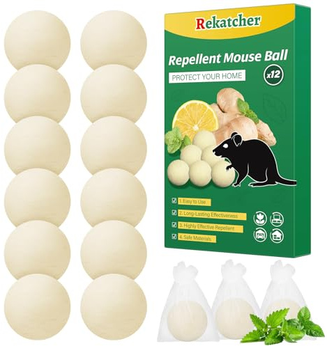 Rekatcher Piege a Rat 12 Pièces Piege a Souris Intérieur/Extérieur, Anti Souris Efficace Contre Rat, Applicable à Cuisine Garage Jardin