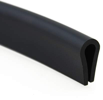 SMI-Fassungsprofil V6 für 6mm EPDM Vollgummi Schwarz widerstandsfähiger Kantenschutz für Scheiben, Fenster, Blech U-Profil, U-Gummiprofil, U-Form (1 m)