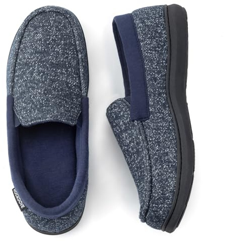 RockDove Men's Tweed Memory Foam Moc Slipper, Size 9 UK Men, Navy