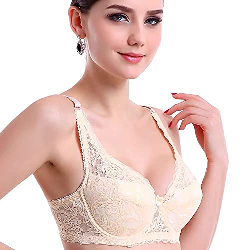 Reggiseno Sexy Pizzo con Ferretto Imbottito Scollatura a V a Coppa Morbida 6-B