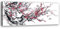 Feeby Vlies Leinwandbild Japanischer Garten Natur Zweig Kirschblüte 90x30 cm Wand Bild Kunstdruck Deko Wohnzimmer Wohnungs Deko Zen Spa Orient Asien Rosa