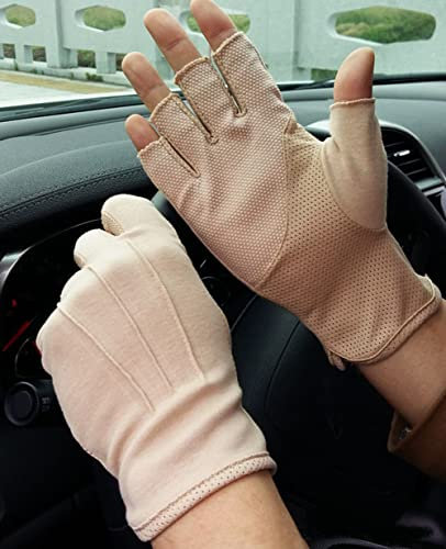 Herren Handschuhe zum Autofahren, ohne Finger, Sonnenschutz, rutschfeste Handschuhe, Touchscreen, Radfahren, Handschuhe, Mesh, atmungsaktiv, cool, Handschuhe für Sport, Motorrad, Reisen