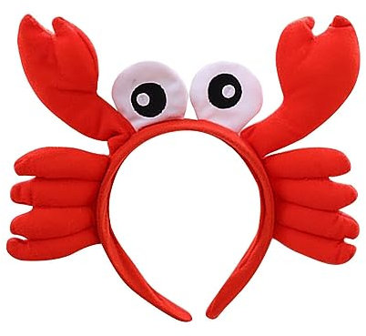 ISAKEN Krabben Stirnband Lustige Party Haarreif Krabben Haarband Halloween Haarband Tiermütze Kopfbedeckung Dress Up Party Kostüm Zubehör für Kinder Erwachsene