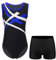 HULIJA Jungen Gymanstikanzug Ärmellos Sportbody mit Kurze Hose Turnanzug Jogginganzug Gymnastik Wettbewerb Bekleidungsset Blau Schwarz 134-140