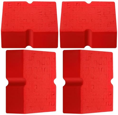 AIHSUMC 4 esponjas Gigantes de Rejilla de Corte Cruzado, Esponja de Espuma Detalles Profesionales del Coche, Esponja roja Suave y Grande, fácil Agarre, Esponja Extra Absorbente