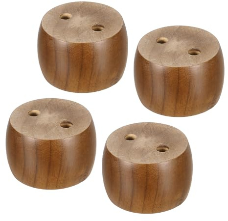 sourcing map 4Pcs Wood Furniture Legs, 1.97 Solid Wood Replacement Furniture Feet for Couch Cabinet,Light Brown