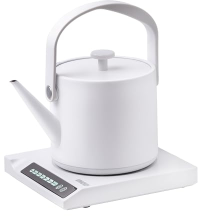 Unold 18210 Blitzkocher Clara, Wasserkocher, 1.000 W, 0,6L – 360° drehbar, mit Warmhaltefunktion, 7 wählbaren Temperaturen (40°C - 100°C) & kompaktem Design für präzises Erhitzen, Weiß