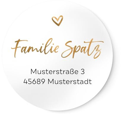 Personalisierte Adressaufkleber | 3cm Runde wischfeste Etiketten 40 Stück mit Wunschtext | ideal für Einladungskarten Umschläge Briefpost Geschenke NORDEULE (Matt Pure (Folie), ⌀ 3cm (40 Stk.))
