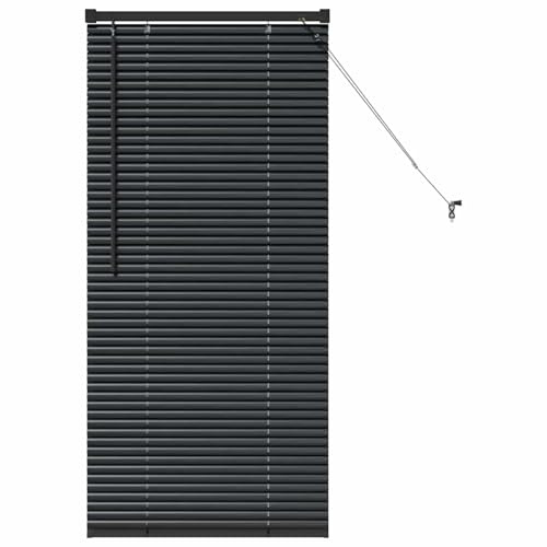 Gecheer Modern Matte Black Aluminium Venetian Blinds - 60x130cm, Indoor Use Only Model42006114