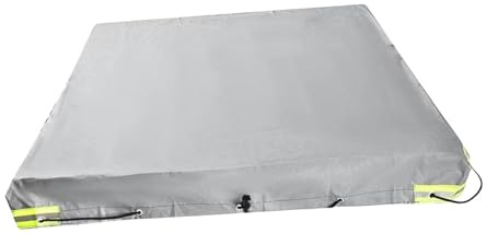 harayaa Trailer Cover Sun Protection Versatile for Car Trailers Outdoor Utility Multifunction with Reflective Strips, Gray