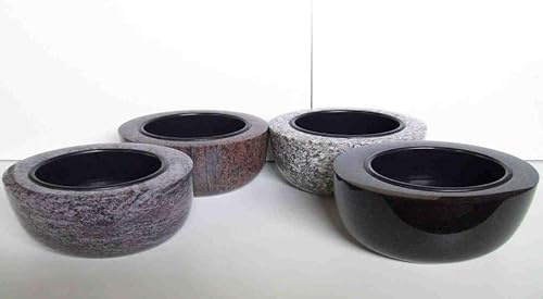 designgrab Cuenco para tumba de granito moderno Orion azul-gris-negro-marrón rojizo 40 cm, pulido y digno