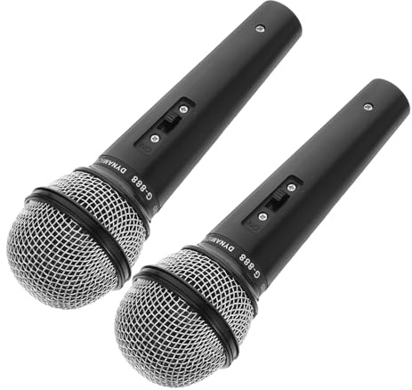 MUSISALY Lot de 2 Microphones de Simulation Noirs Miniatures en Plastique Accessoires de Microphone pour Garçon et Filles Jouets de Scène pour Anniversaire et Jeu D’Imitation Modèle