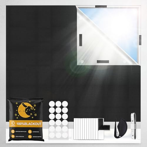 Store Occultant sans Perçage,Store Enrouleur Occultant sans Perçage,Store sans percage Installation Facile,Store occultant 100% Opaque Protection Thermique Solaire pour Fenêtre Porte,Store（300x148cm）