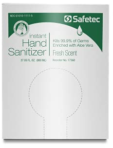 Safetec 800mL Hand Sanitizer Manual Dispenser Bag in Box Refill (Fresh Scent)
