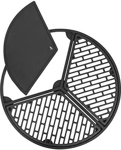 BBQ-Toro Ensemble plancha en fonte avec grille et plaque de gril | Ø 54,5 cm | grille de gril en fonte avec 3 zones | convient au gril de bouilloire de 57 cm