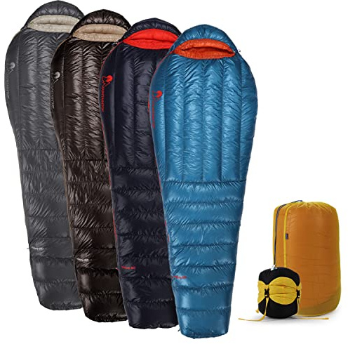 Mountaintop Ultralight Mummy Down Sleeping Bag 650 Fill Power Duck Down Suits for 32 20 Degree F for Camping Hiking Backpacking