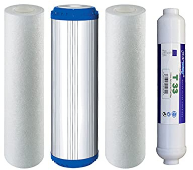 purway® Ersatz Filter Osmose 4er Set 10-PLAX-1-T33 für 5 Stufen Umkehrosmoseanlage