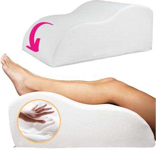 OrtoPrime Viscoelastisches Beinkissen für geschwollene Beine - Durchblutungsfördernde Beinhochlagerung - Memory Foam Keilkissen für müde Beine - Stützkissen zum Schlafen - Lagerungskissen Komfort