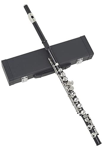 PECY Schwarze 16-Loch-Flöte, Holzblasinstrument, Geschlossene Taste, Fügen Sie Die E-Taste, C-Ton, Vernickelte Konzertflöte Mit Koffer Hinzu Querflöten