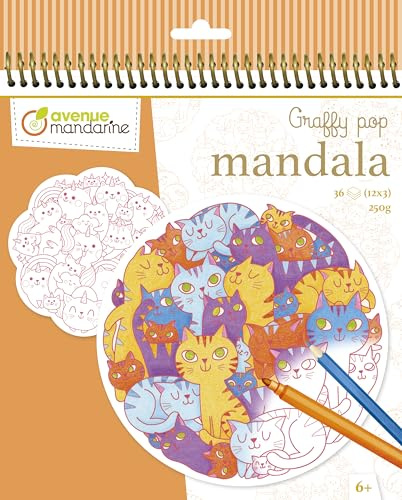 My MandarineKolorowanka Graffy Pop Mandala Plątanina kotów