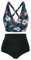 Hanna Nikole Female Plus Size Strand Mode Swimmwear Crossover Bikini Sets Triangel Bikinihose Rote & Weiße Blumen 48