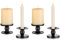 Romadedi Set di 4 candelabri a stelo in metallo nero – candele a stelo vintage per matrimonio, decorazione da tavolo, Natale, soggiorno, corona dell'Avvento