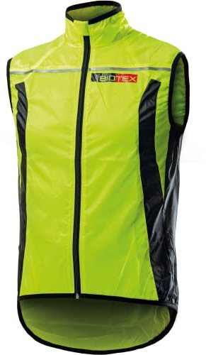 BIOTEX Gilet X-Light Antivento Ciclismo e Running, Intimo Tecnico Sportivo, Giacca Traspirante e Ripiegabile, Giallo Fluo, XL