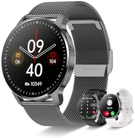 Betatree Montre connectée pour homme, femme, 1,32 pouces, montre de fitness, suivi d'appels et de réponse, notifications de messages, 20 modes sportifs, podomètre, moniteur de fréquence cardiaque,