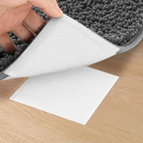 Newthinking Rug Grippers for Laminate Floor, 4x4 Inch Double Sided Anti Curl Rug Corners Grippers Carpet Stickers Tape for Wood Floor, 8 PACK